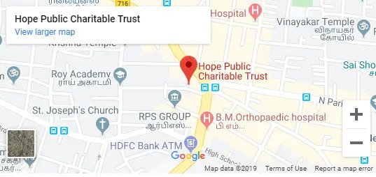 Map to Hope Public Charitable Trust, Ambattur, Chennai
