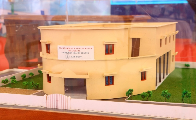 Architectural model of the Thangammal Kathavarayan Memorial Community Health Centre